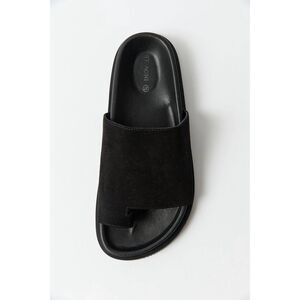 ST. AGNI Loe Suede Slides in Black